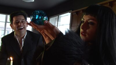 The crystal ball of the sexy brunette clairvoyant
